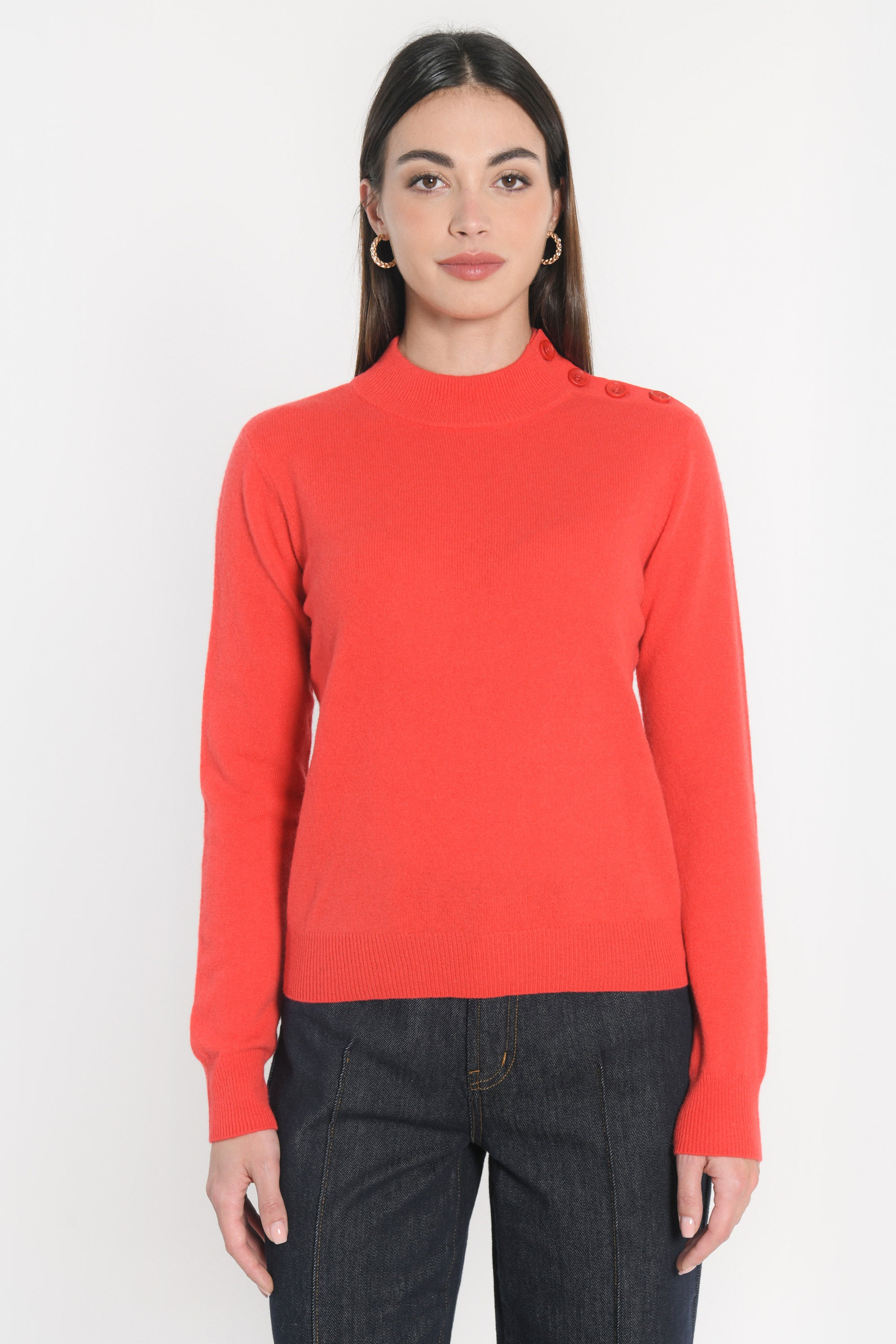 PULL COL CHEMINÉE ANITA ROUGE MARION