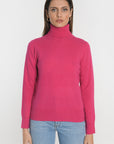 PULL COL ROULE ANITA FUSCHIA