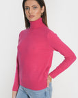 PULL COL ROULE ANITA FUSCHIA