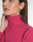 PULL COL ROULE ANITA FUSCHIA