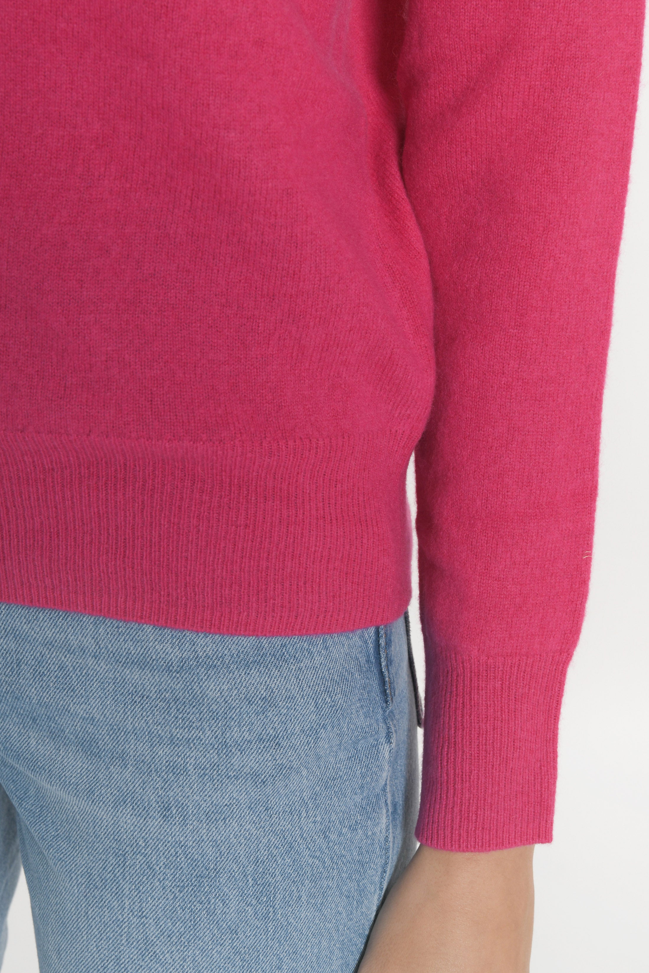 PULL COL ROULE ANITA FUSCHIA