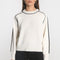 GABBY PULL COL ROND ROSE/BEIGE CHINE