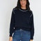 GABBY PULL COL ROND NAVY/ECRU