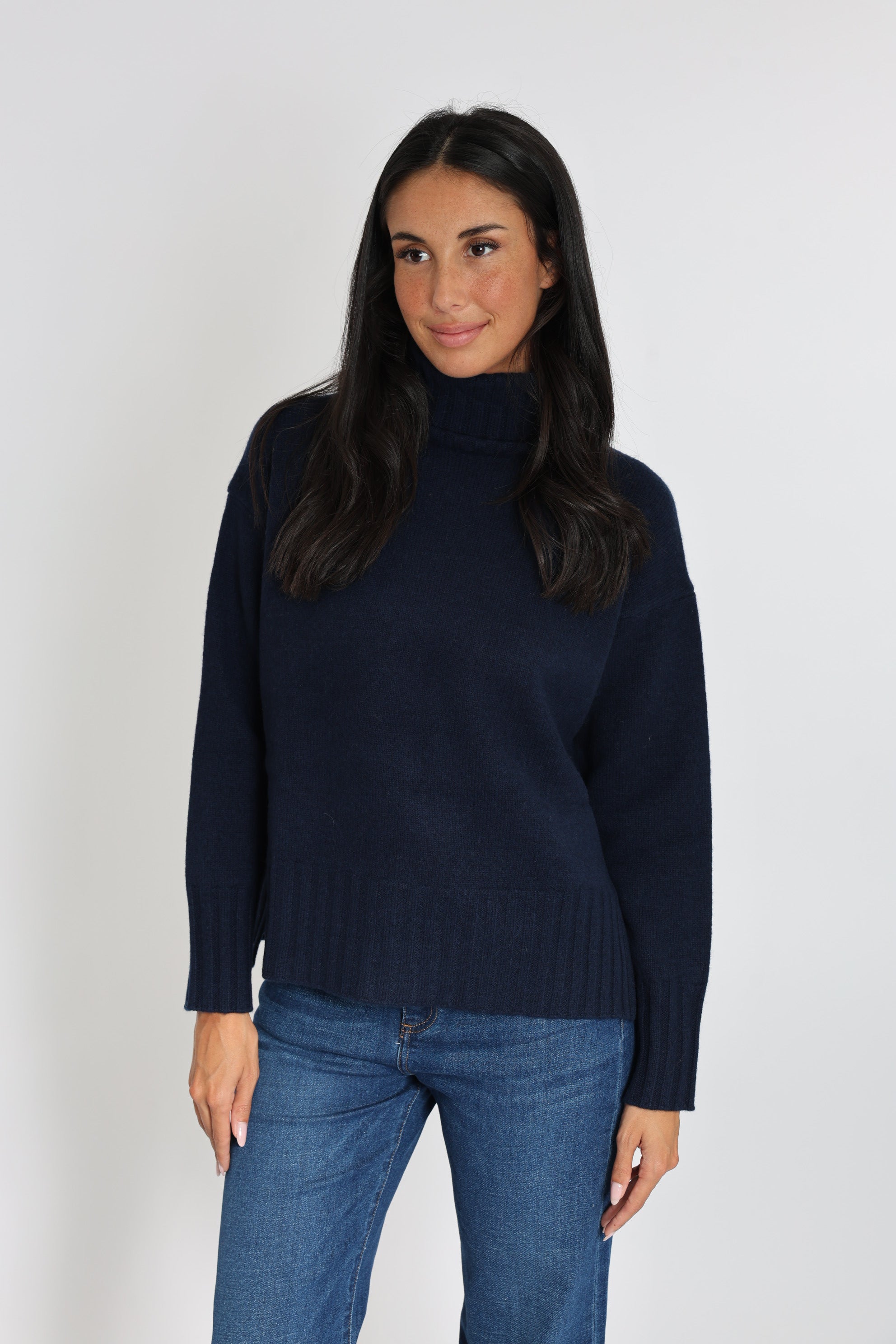 CELINA PULL COL ROULÉ NAVY