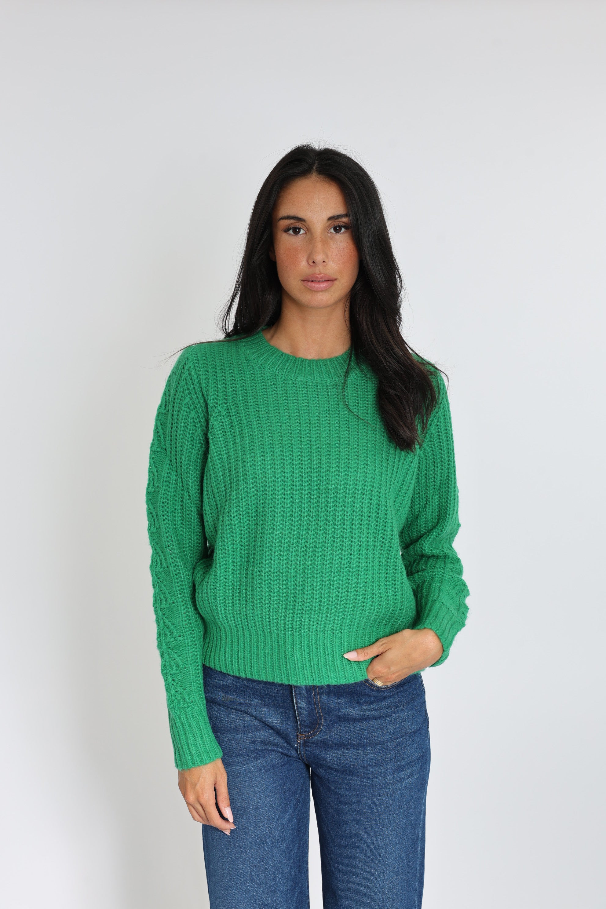 PULL LANA COL ROND GREEN