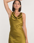 ROBE LONGUE SATIN PATTY BRONZE