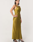 ROBE LONGUE SATIN PATTY BRONZE