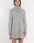 ROBE COL ROULÉ MANDY GRIS CHINÉ