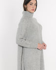 ROBE COL ROULÉ MANDY GRIS CHINÉ