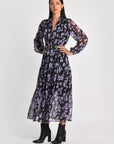 ROBE LONGUE FLEURS MADISON MULTI VIOLET