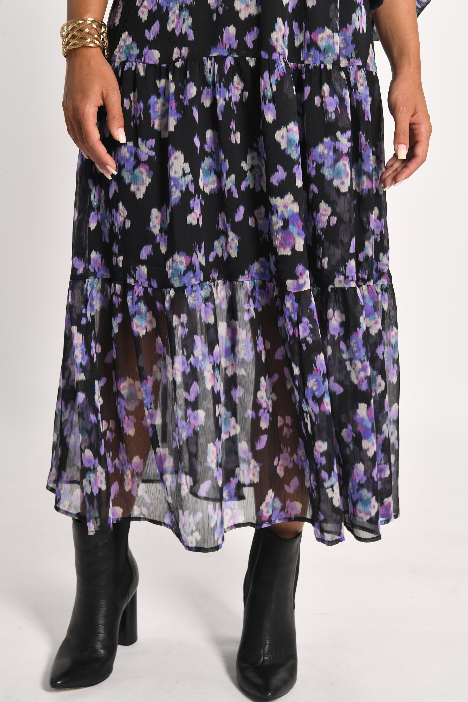 ROBE LONGUE FLEURS MADISON MULTI VIOLET