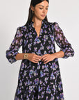 ROBE COURTE FLEURS MADISON MULTI VIOLET