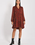 ROBE COURTE LEOPARD MINA MULTI BORDEAUX