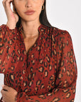 ROBE COURTE LEOPARD MINA MULTI BORDEAUX