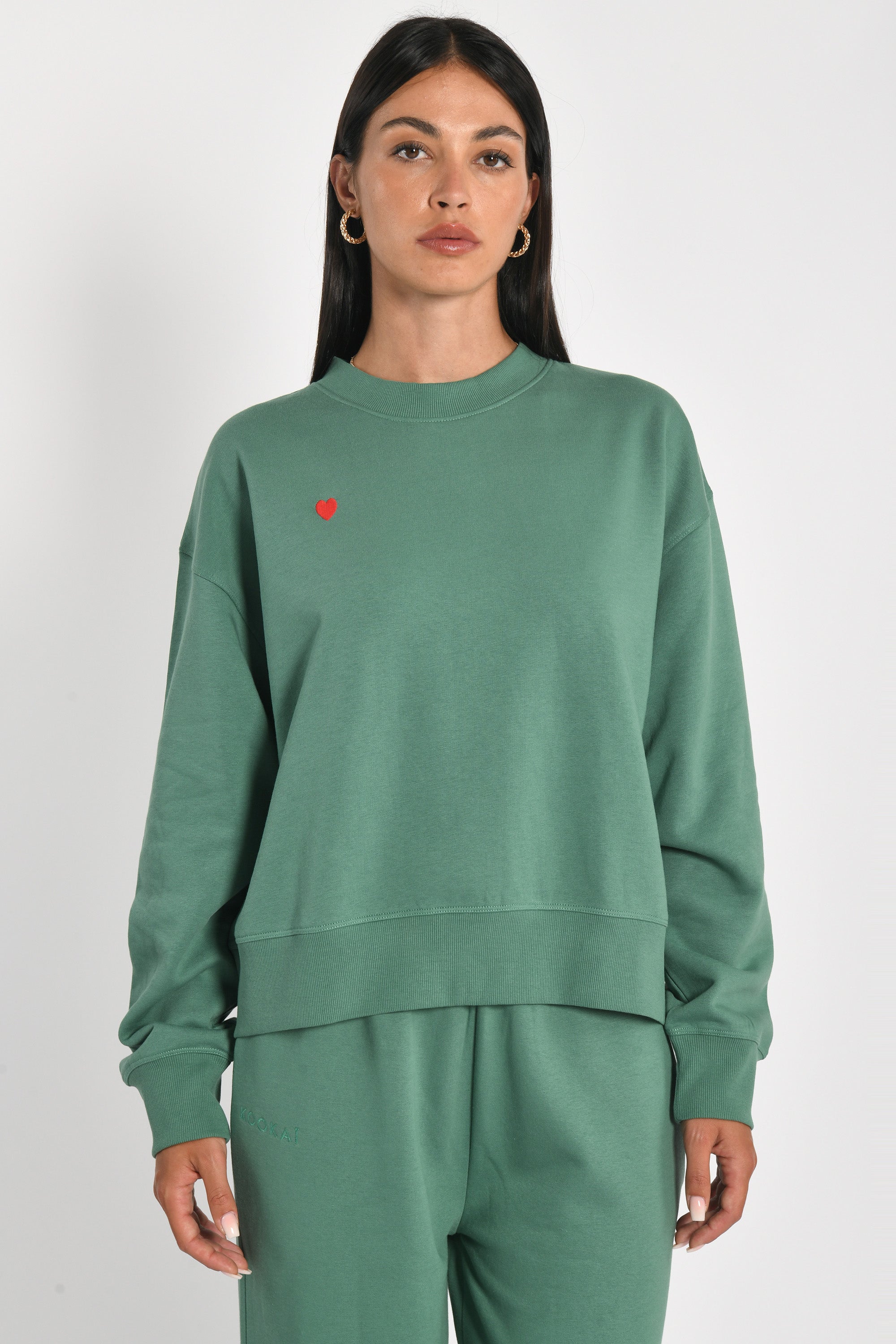 SWEATSHIRT COEUR - SUZY - GREEN