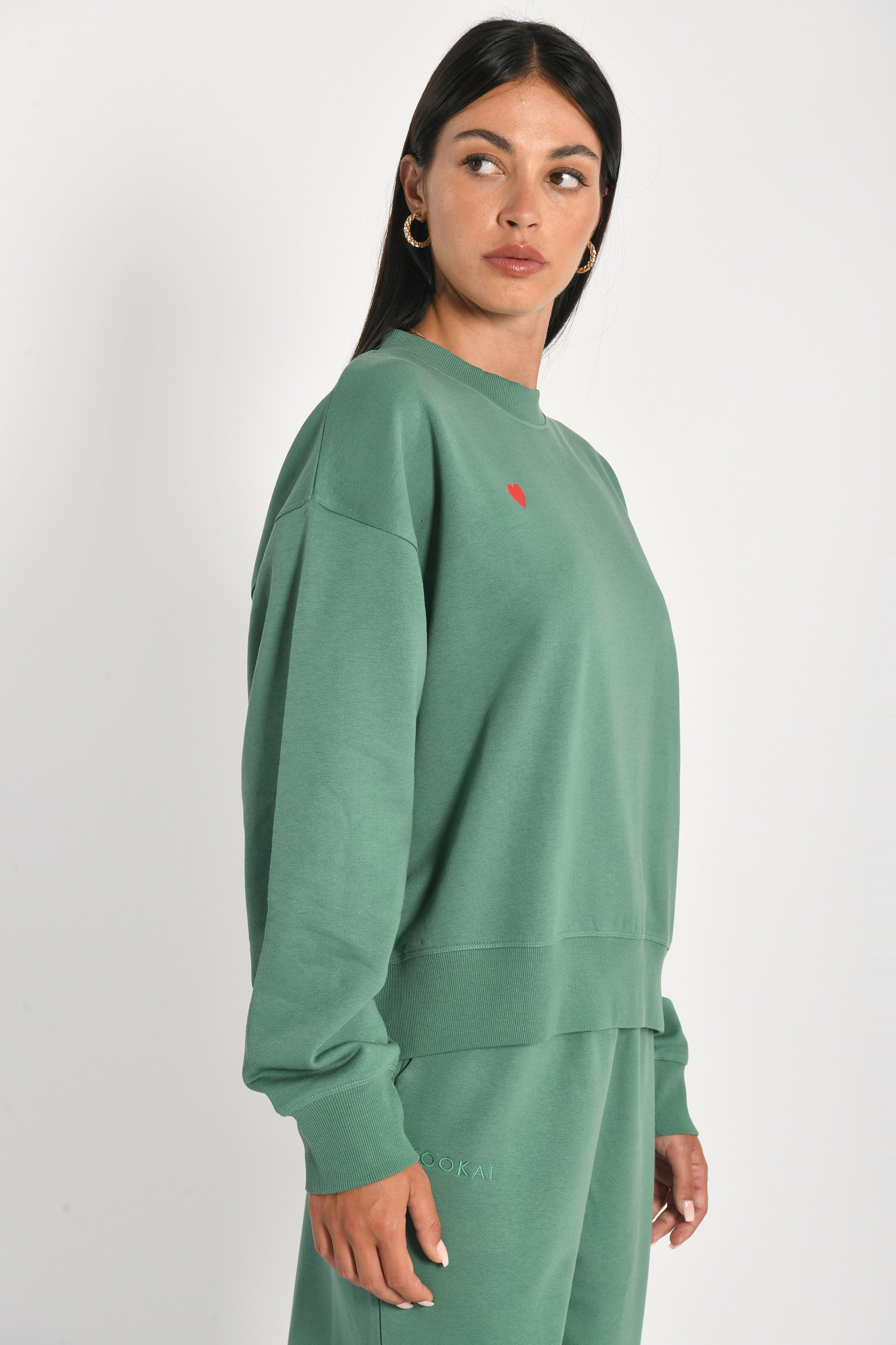 SWEATSHIRT COEUR - SUZY - GREEN