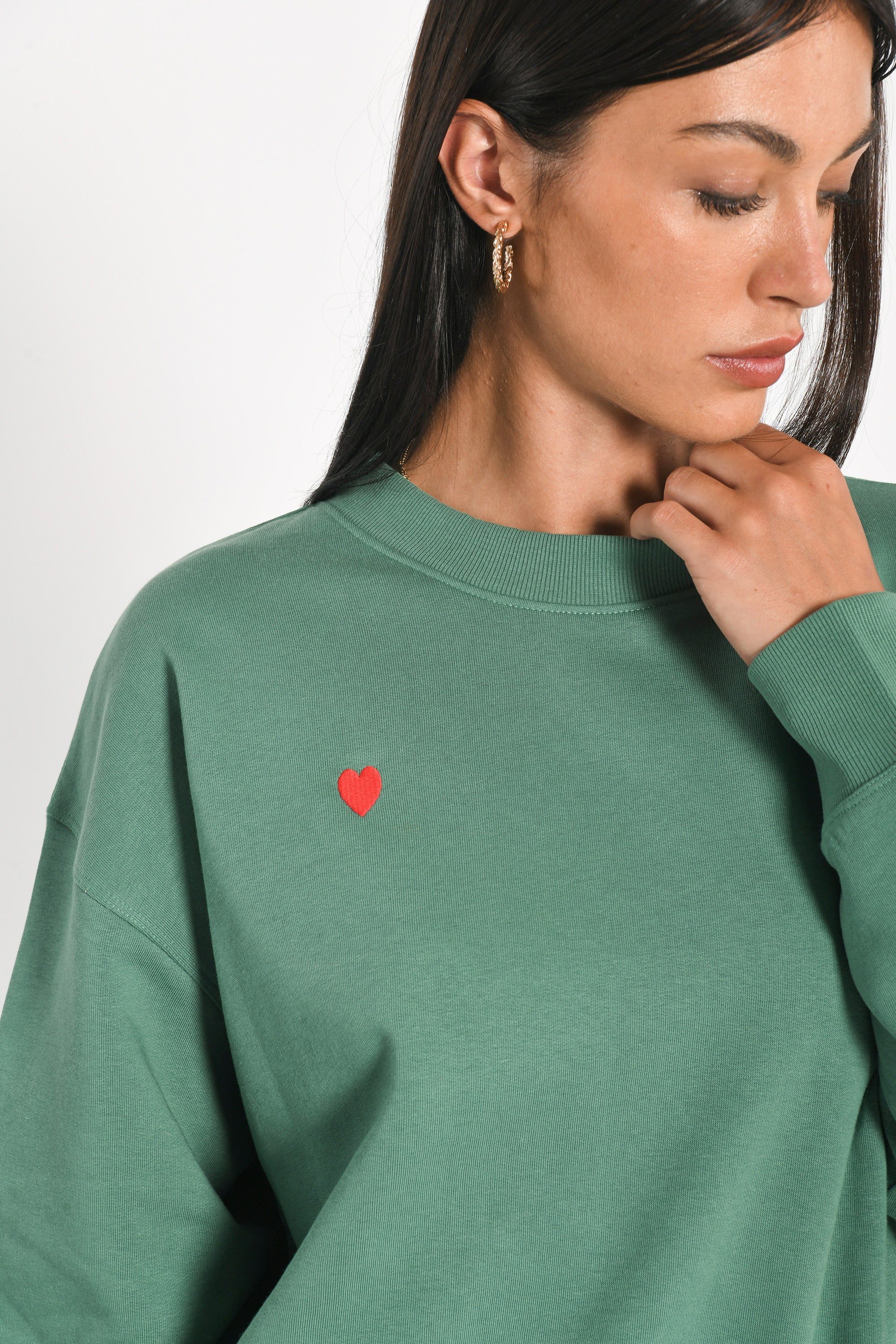 SWEATSHIRT COEUR - SUZY - GREEN