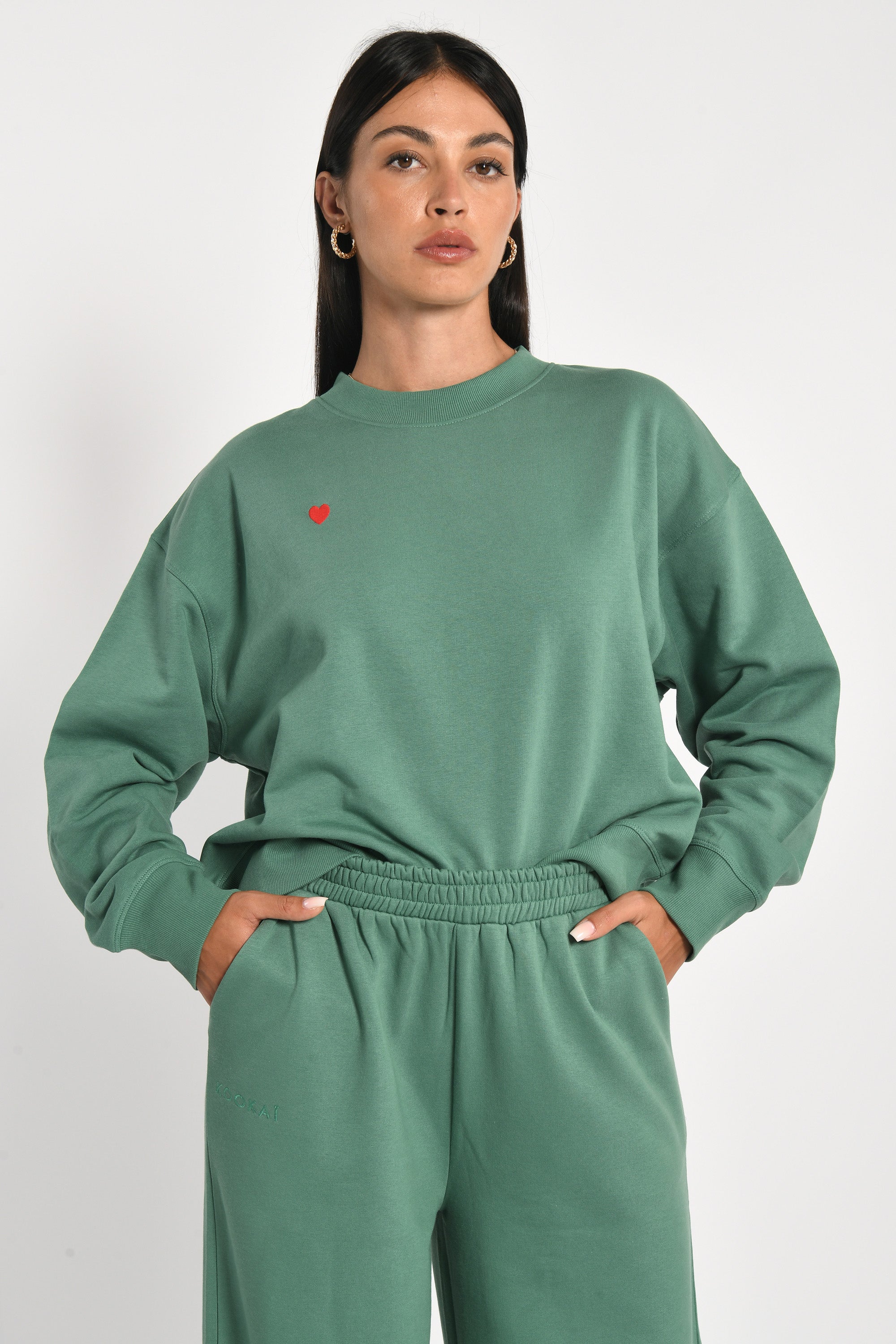 SWEATSHIRT COEUR - SUZY - GREEN