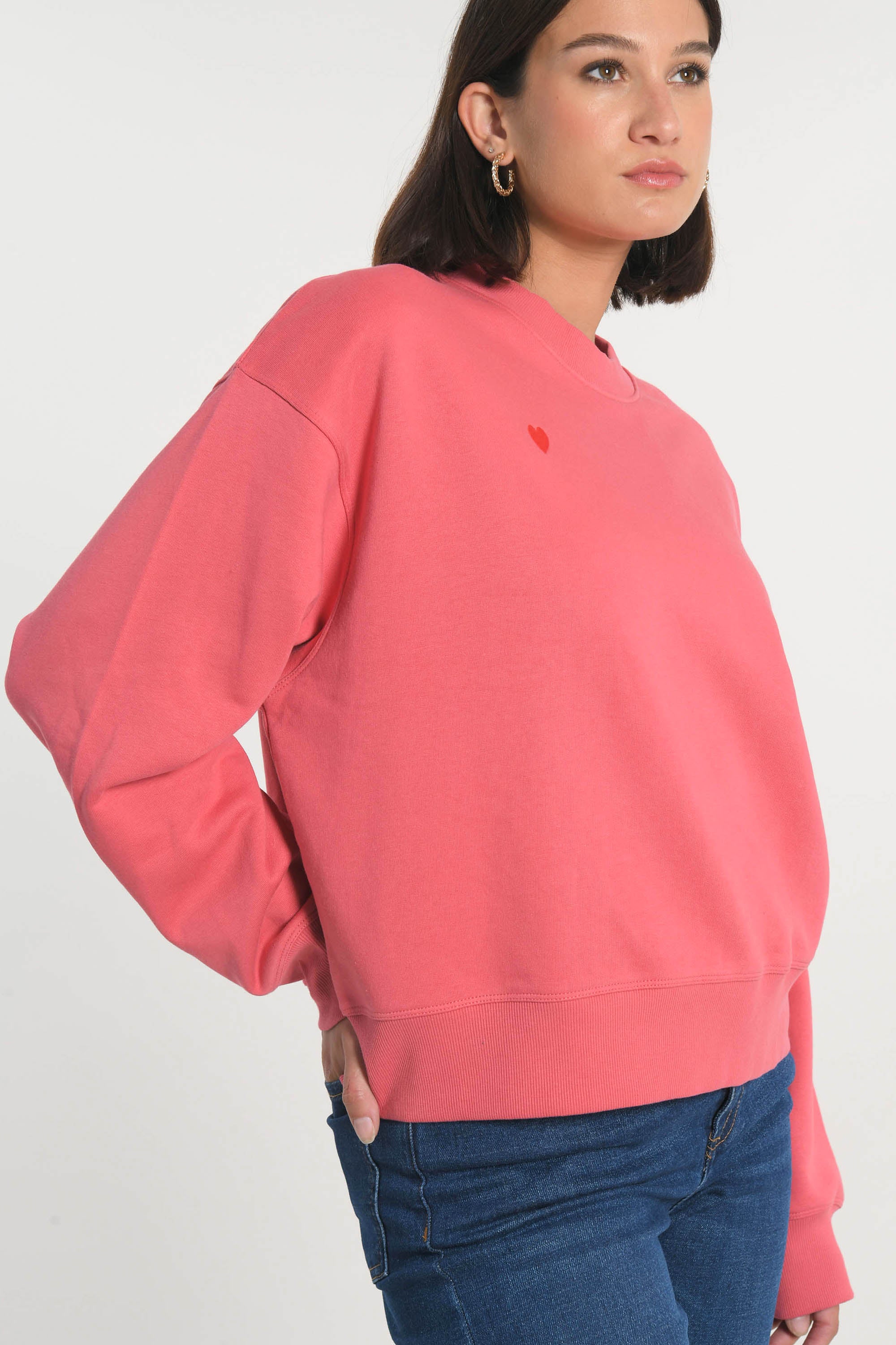 SWEATSHIRT COEUR - SUZY - RAPTURE ROSE