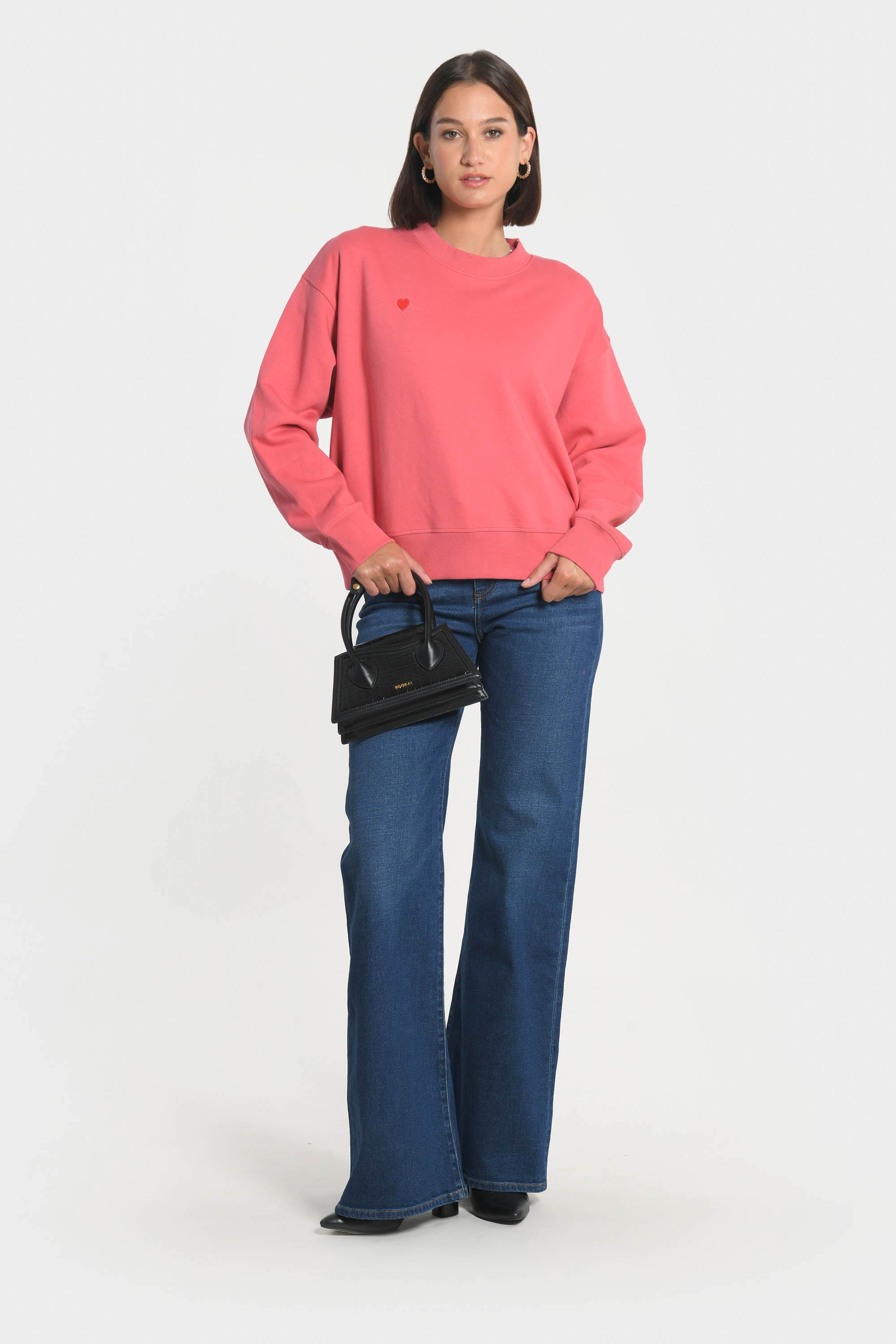 SWEATSHIRT COEUR - SUZY - RAPTURE ROSE