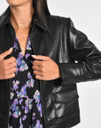 VESTE SIMILI CUIR KENDALL NOIR