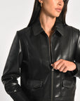 VESTE SIMILI CUIR KENDALL NOIR