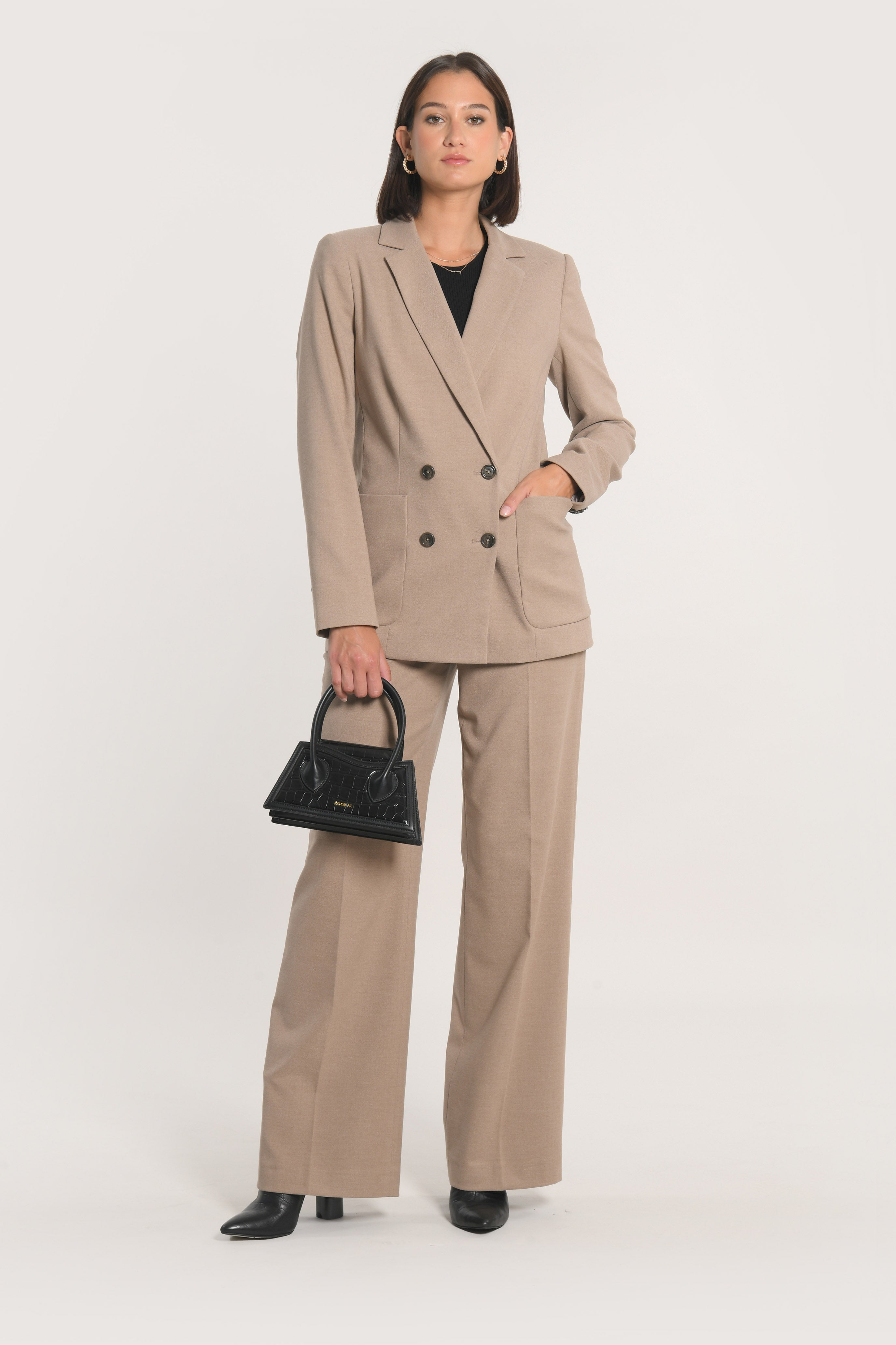 PANTALON TAILLEUR LARGE MACHA BEIGE kookai