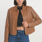 VESTE CUIR - OLIVIA - CAMEL