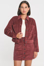 VESTE VELOURS SUZANNE BORDEAUX