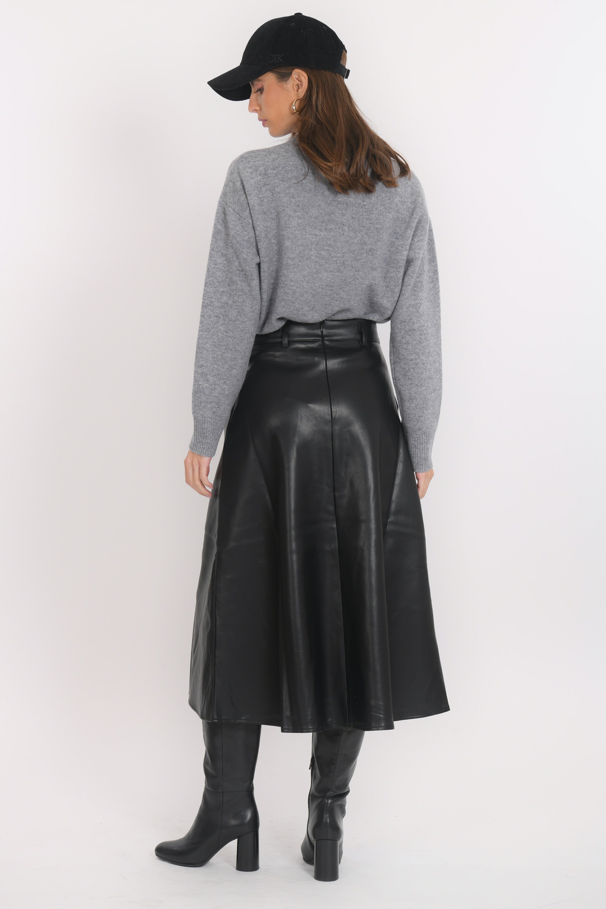 JUPE MIDI - BEVERLY - NOIR