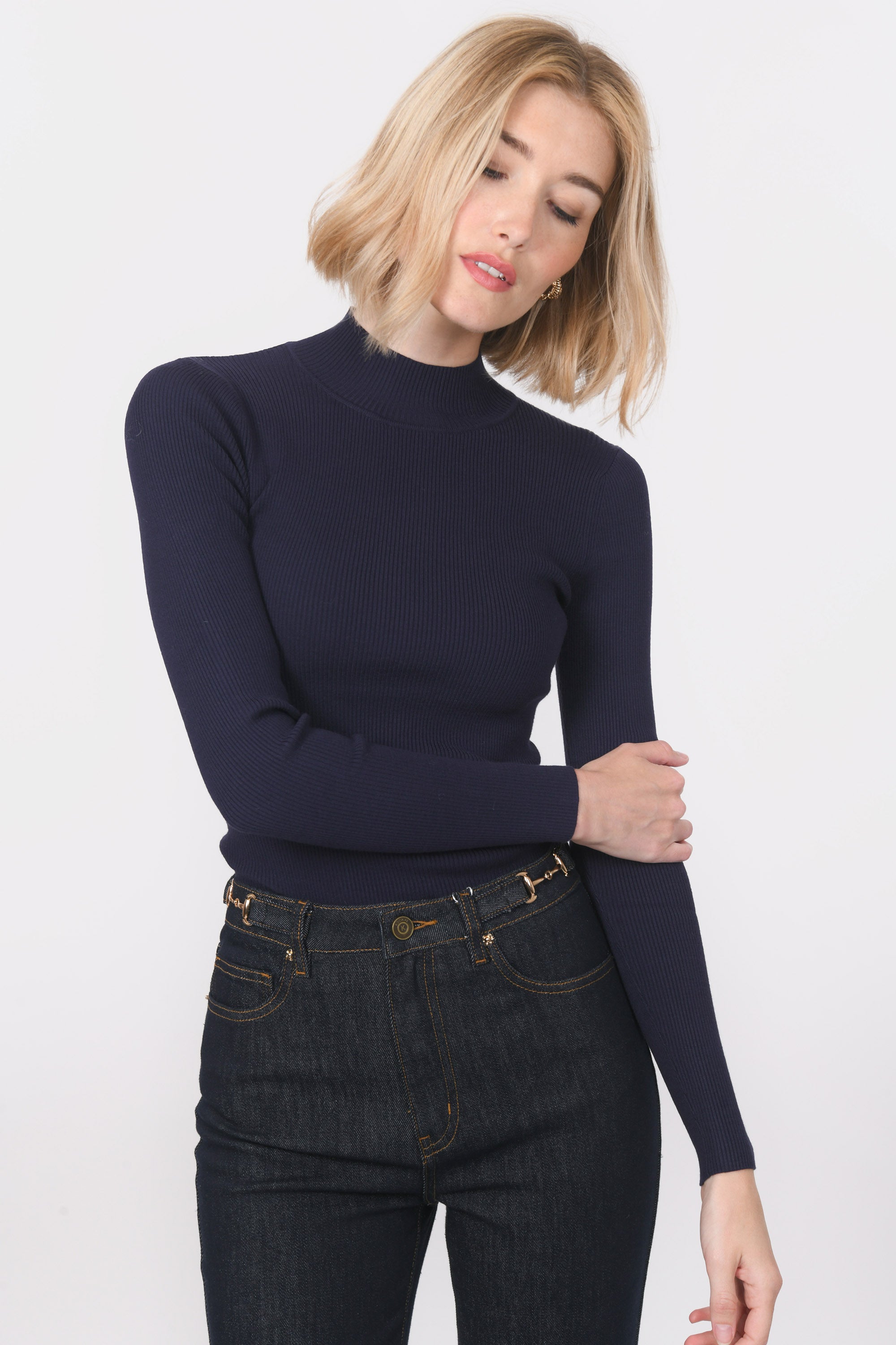 PULL COL MONTANT - BAYRON - MARINE