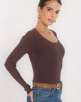 PULL COL U - BAYRON - CHOCOLAT