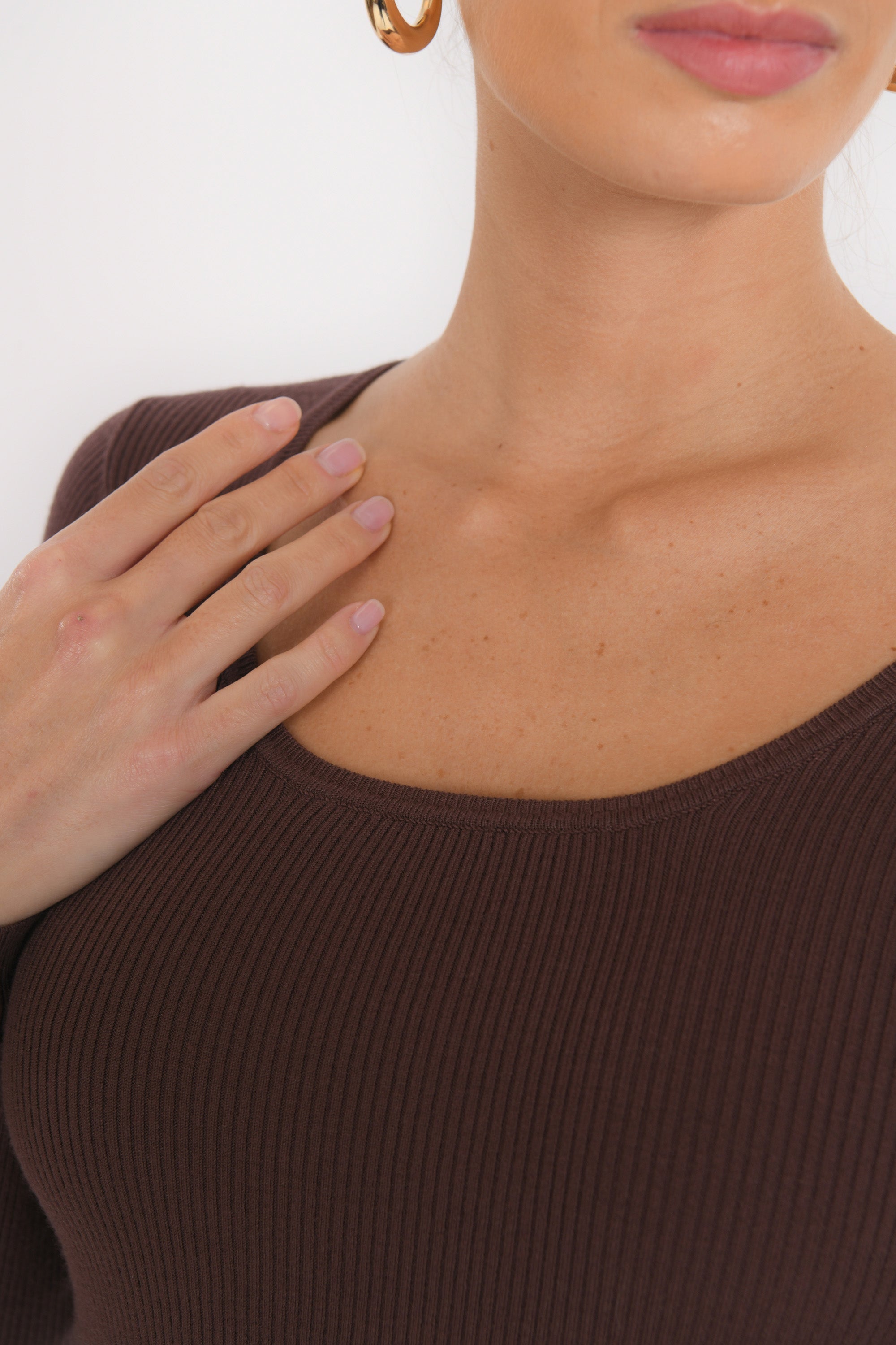 PULL COL U - BAYRON - CHOCOLAT