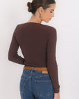 PULL COL U - BAYRON - CHOCOLAT
