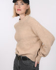 PULL COL ROND - BAMBI - CAMEL