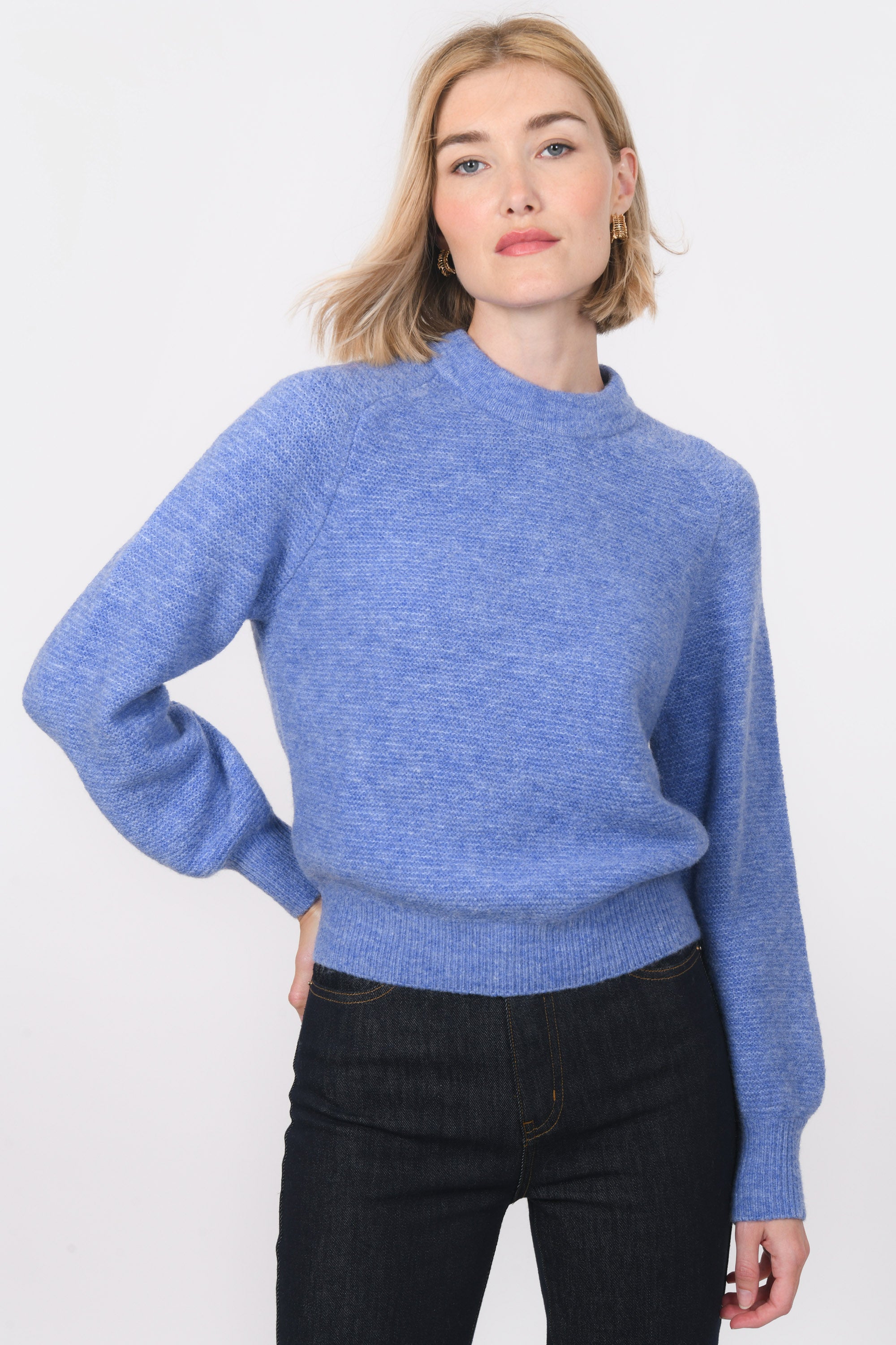 PULL COL ROND - BAMBI - PERVENCHE