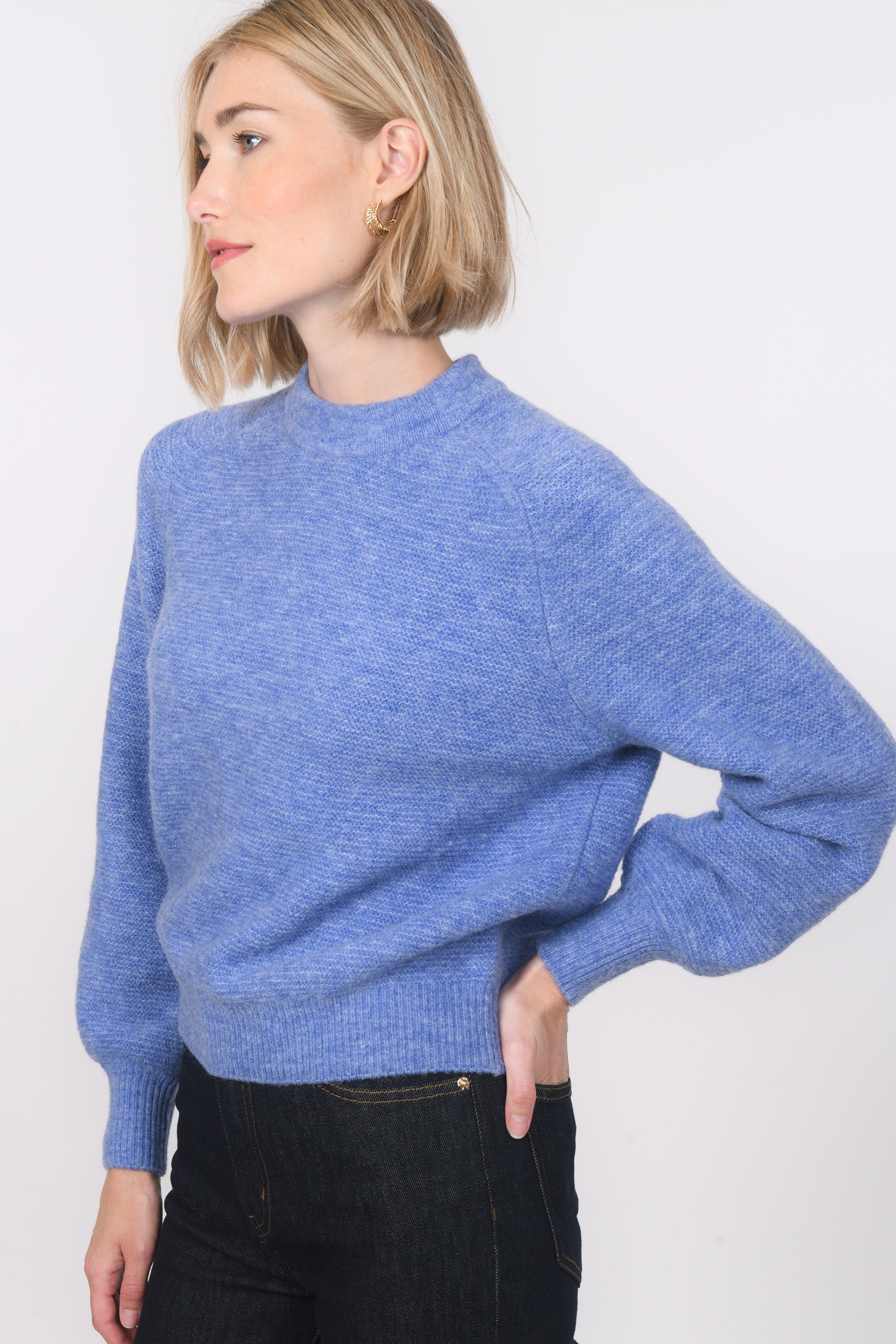 PULL COL ROND - BAMBI - PERVENCHE