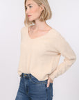 PULL COL V - BRUNO - BEIGE