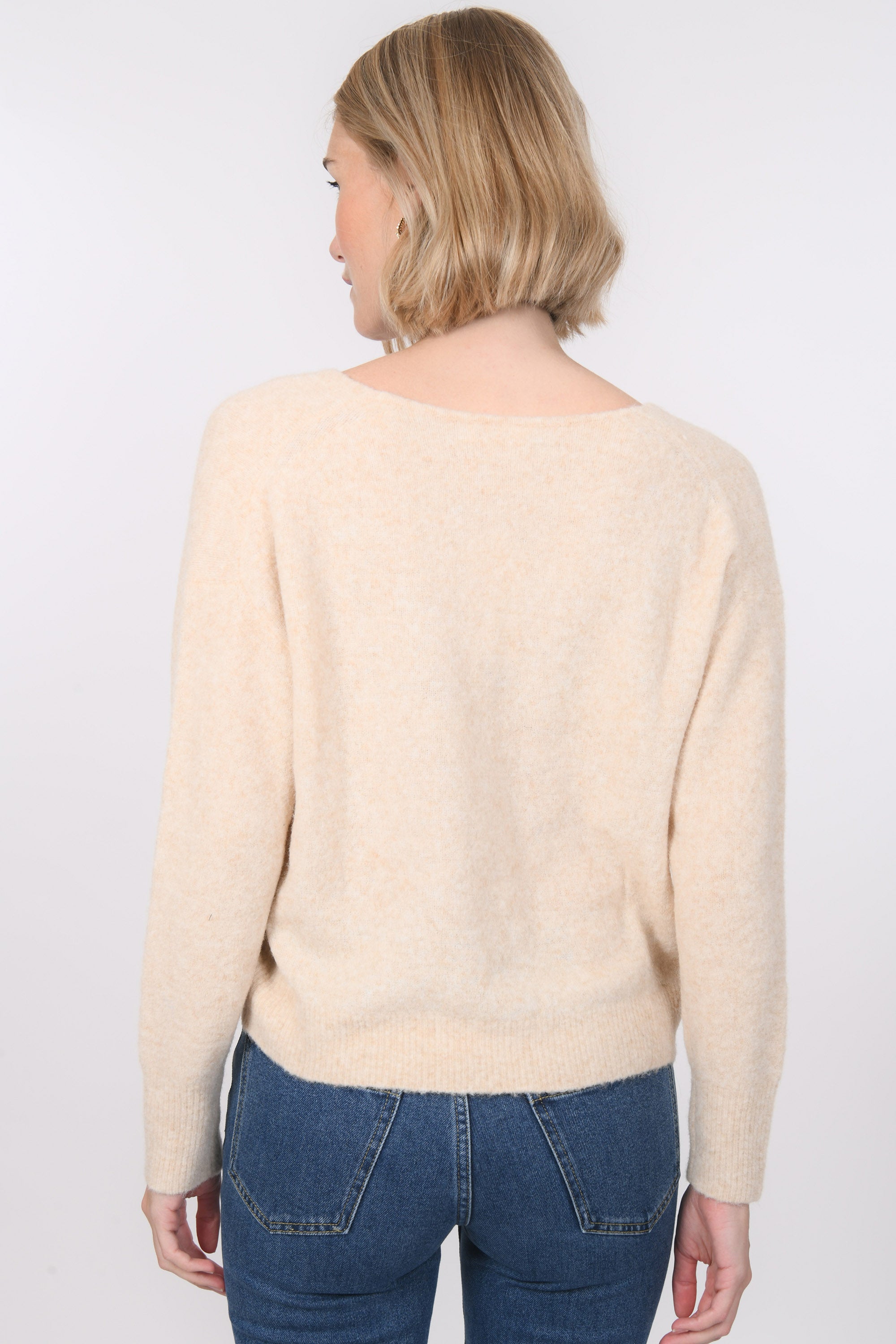 PULL COL V - BRUNO - BEIGE
