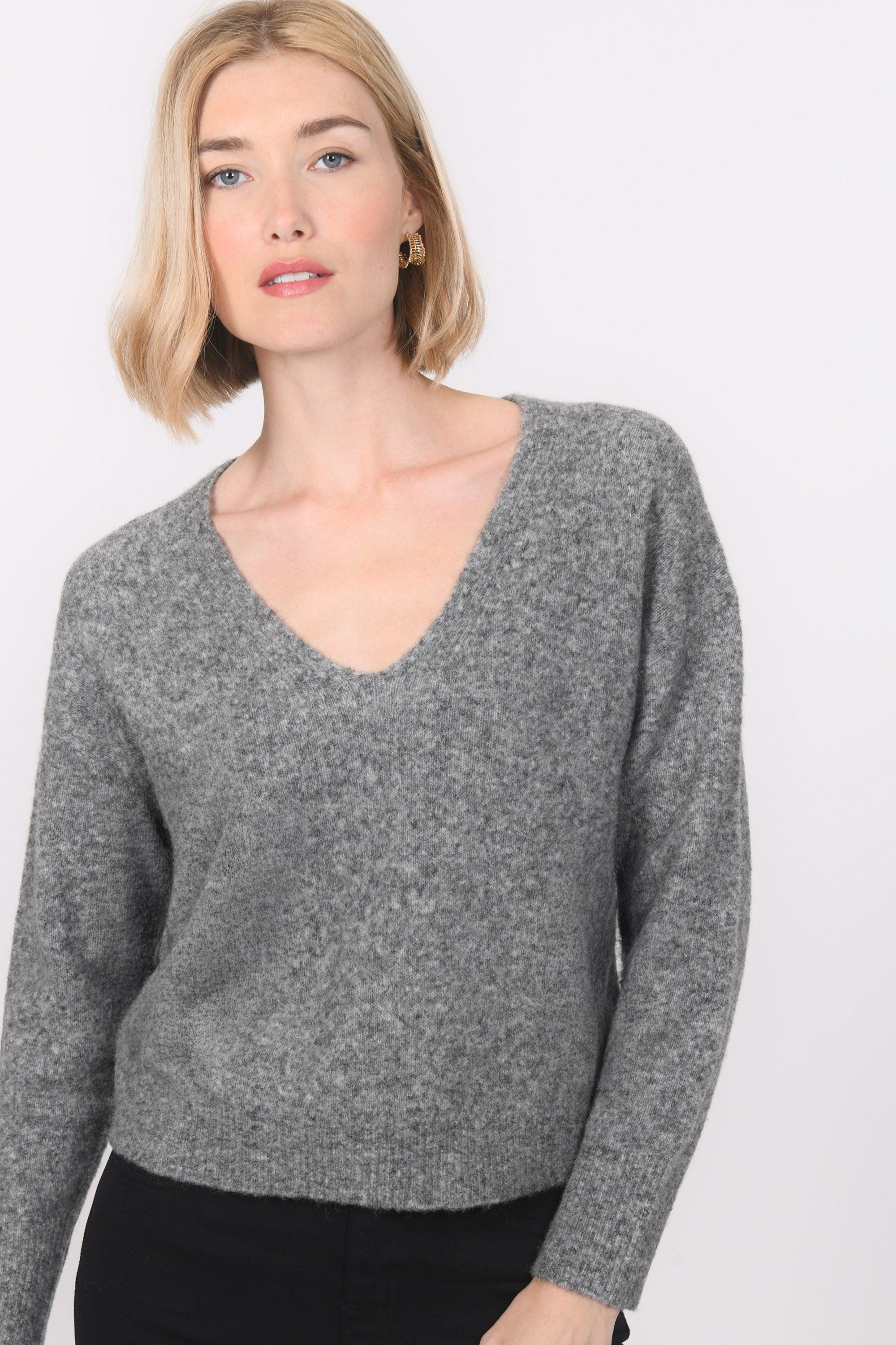PULL COL V - BRUNO - GRIS