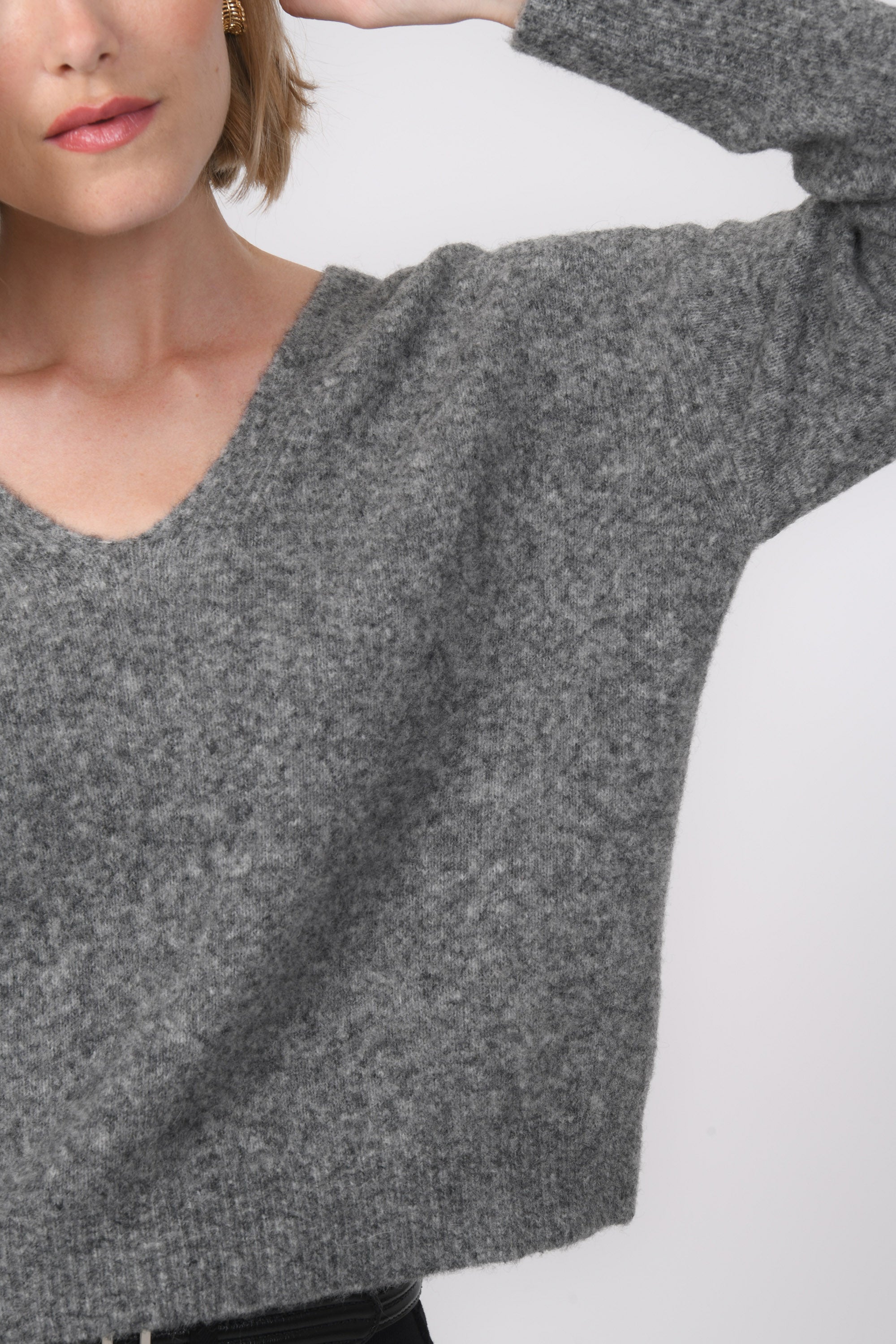 PULL COL V - BRUNO - GRIS