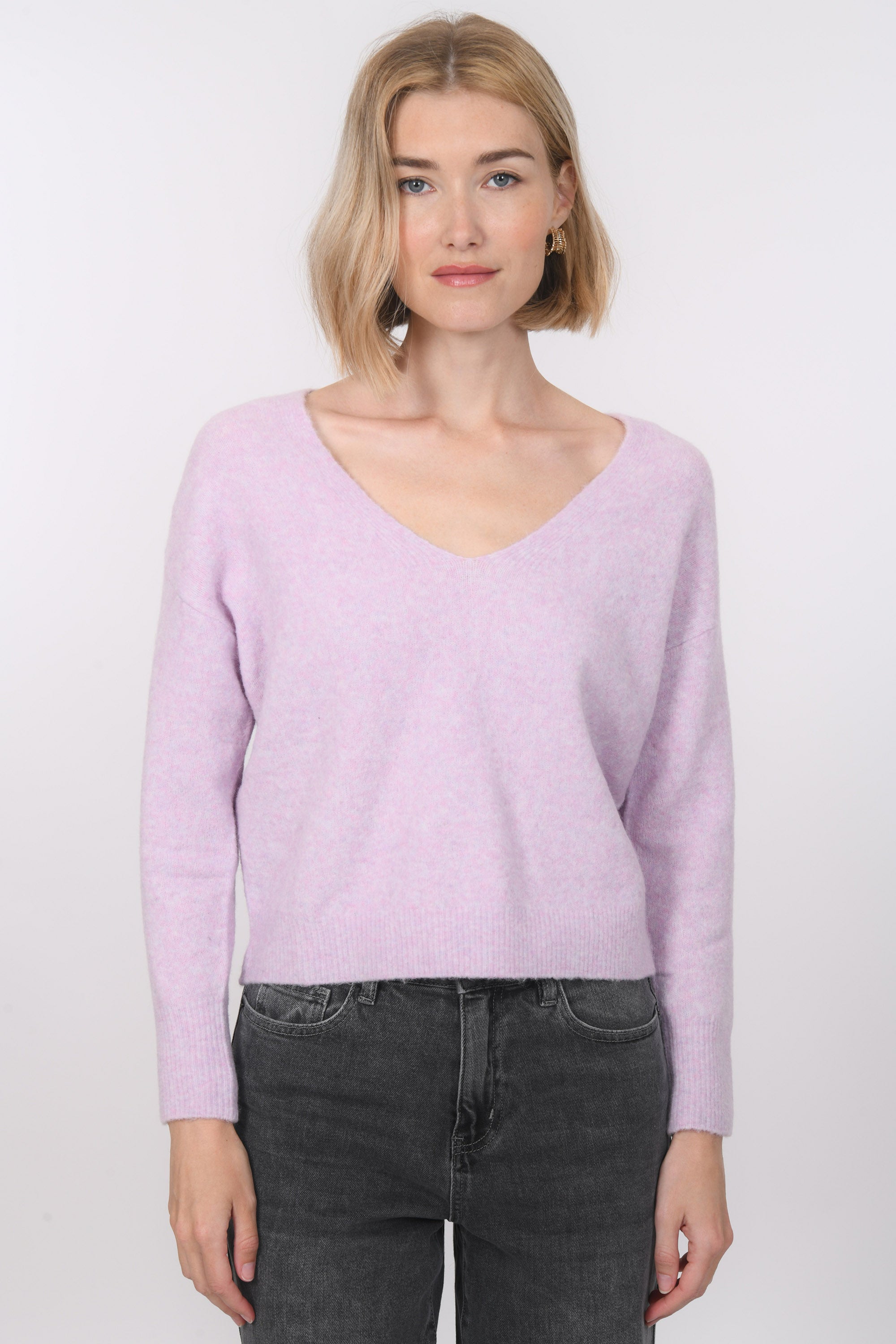 PULL COL V - BRUNO - LILAS