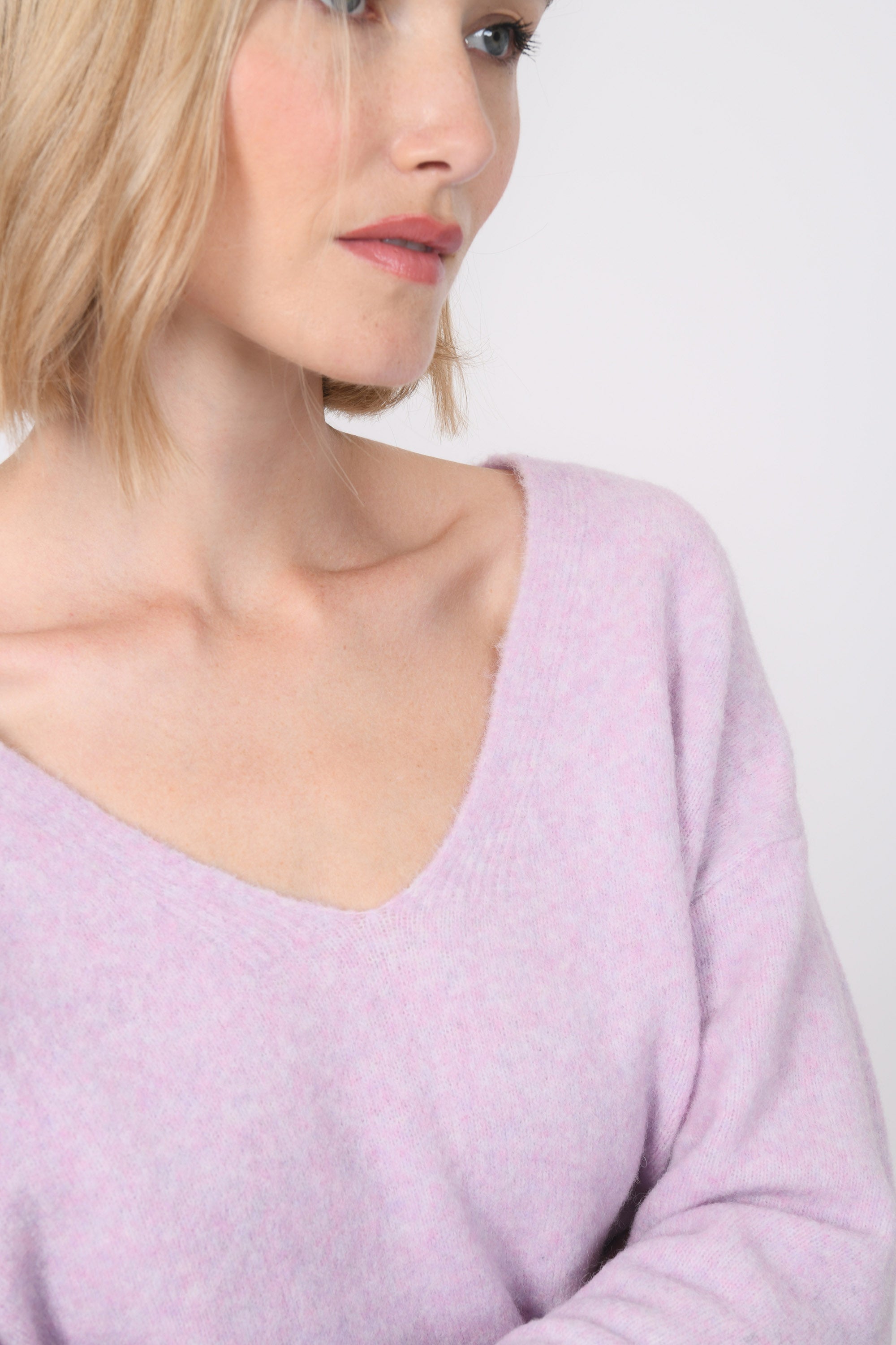 PULL COL V - BRUNO - LILAS