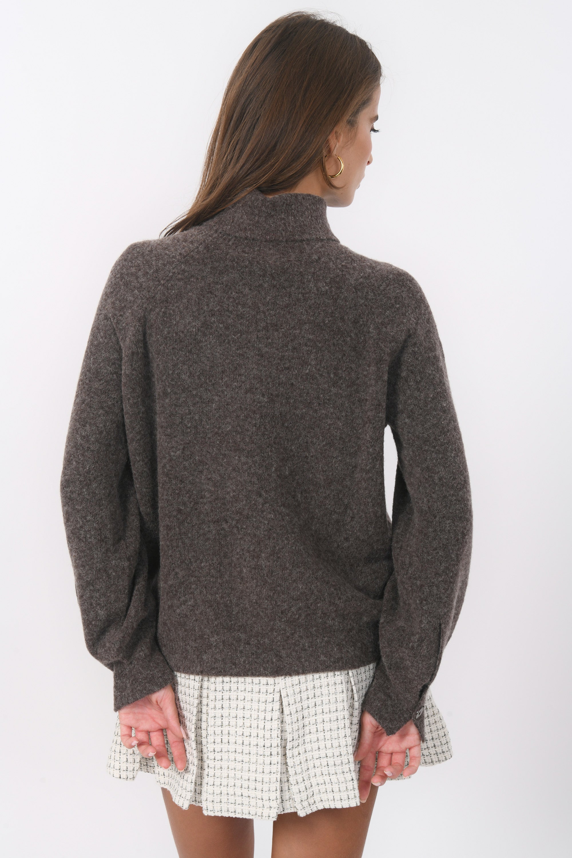 PULL COL ROULE - BRUNO - BROWN