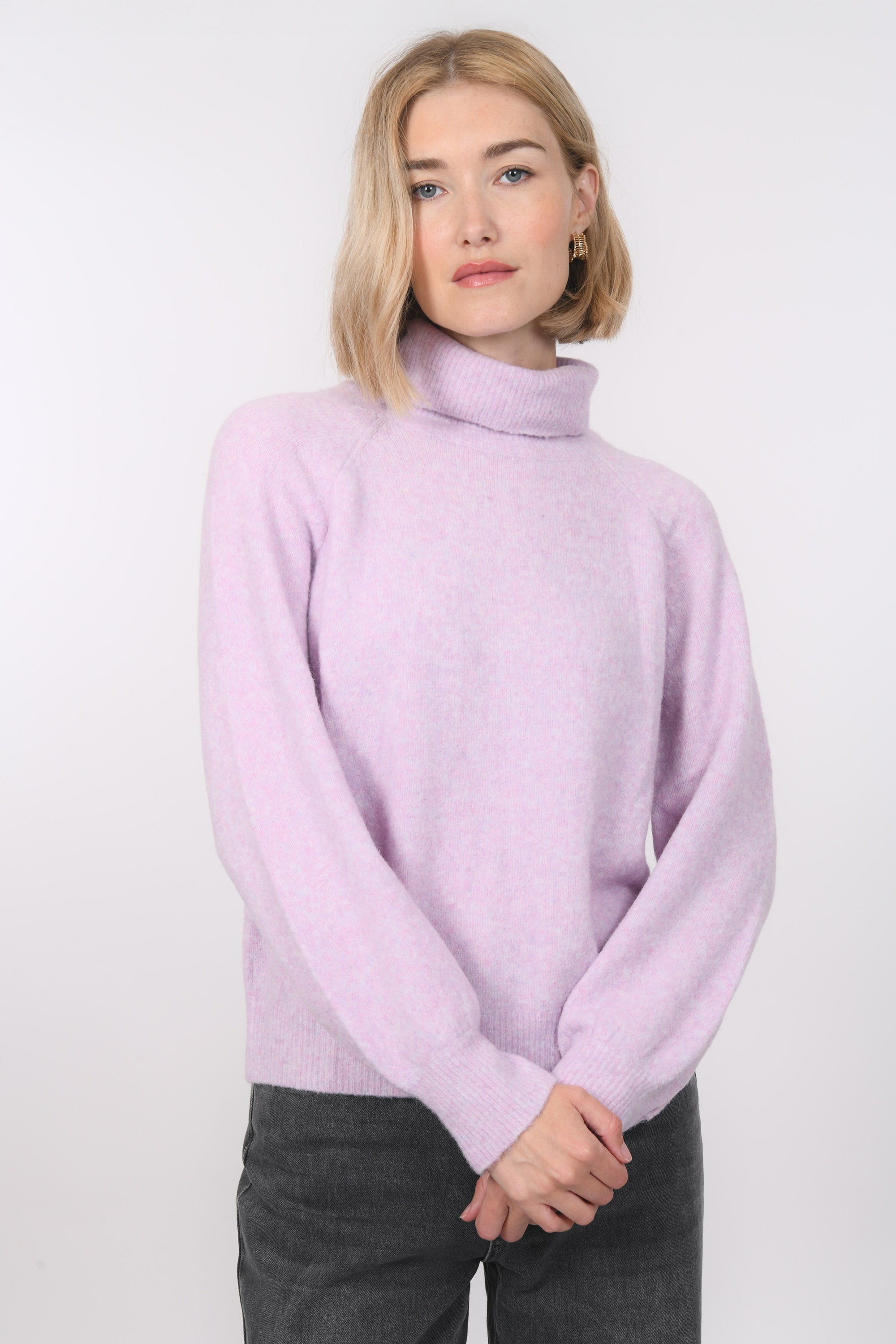 PULL COL ROULE - BRUNO - LILAS
