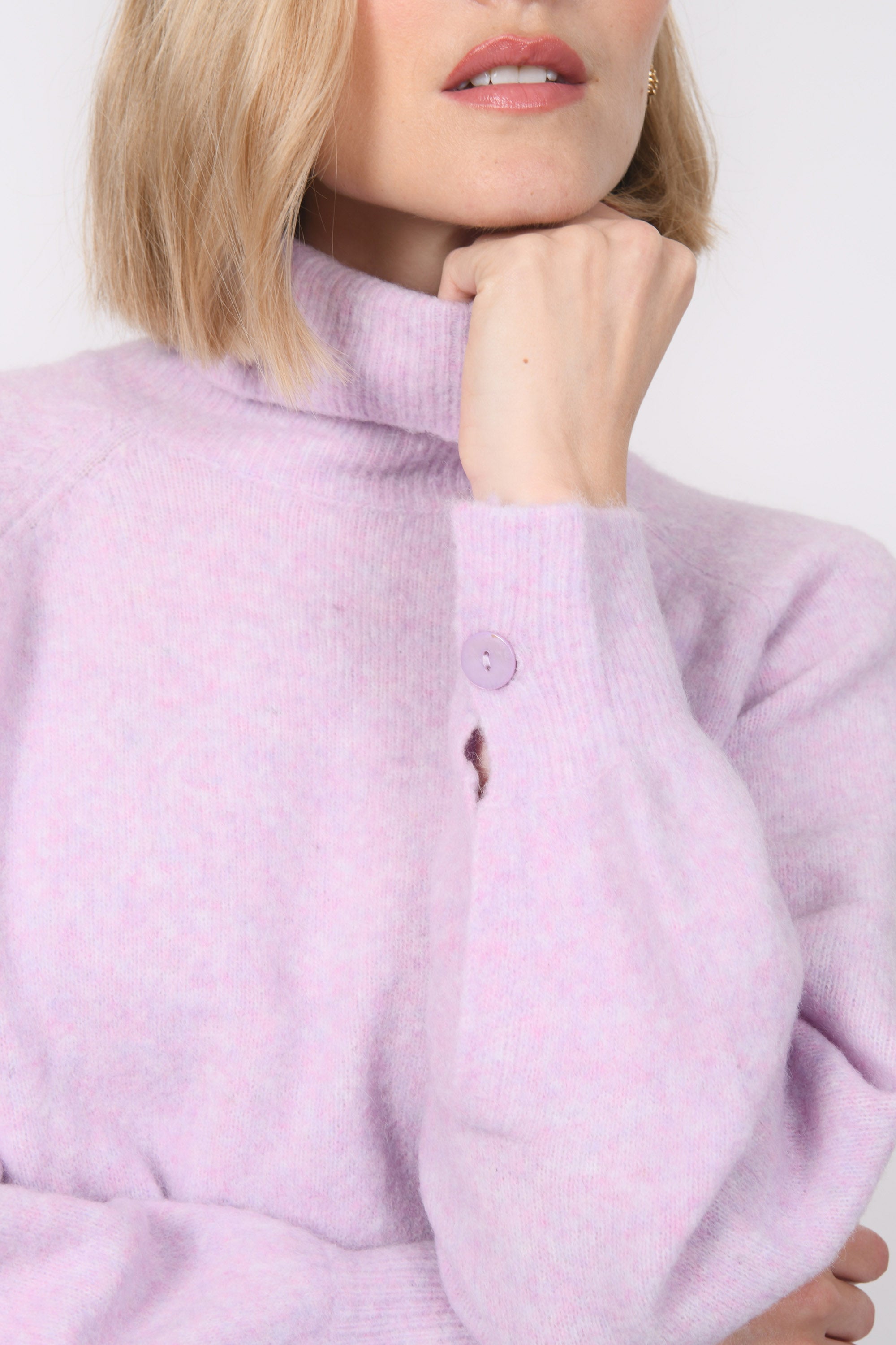 PULL COL ROULE - BRUNO - LILAS