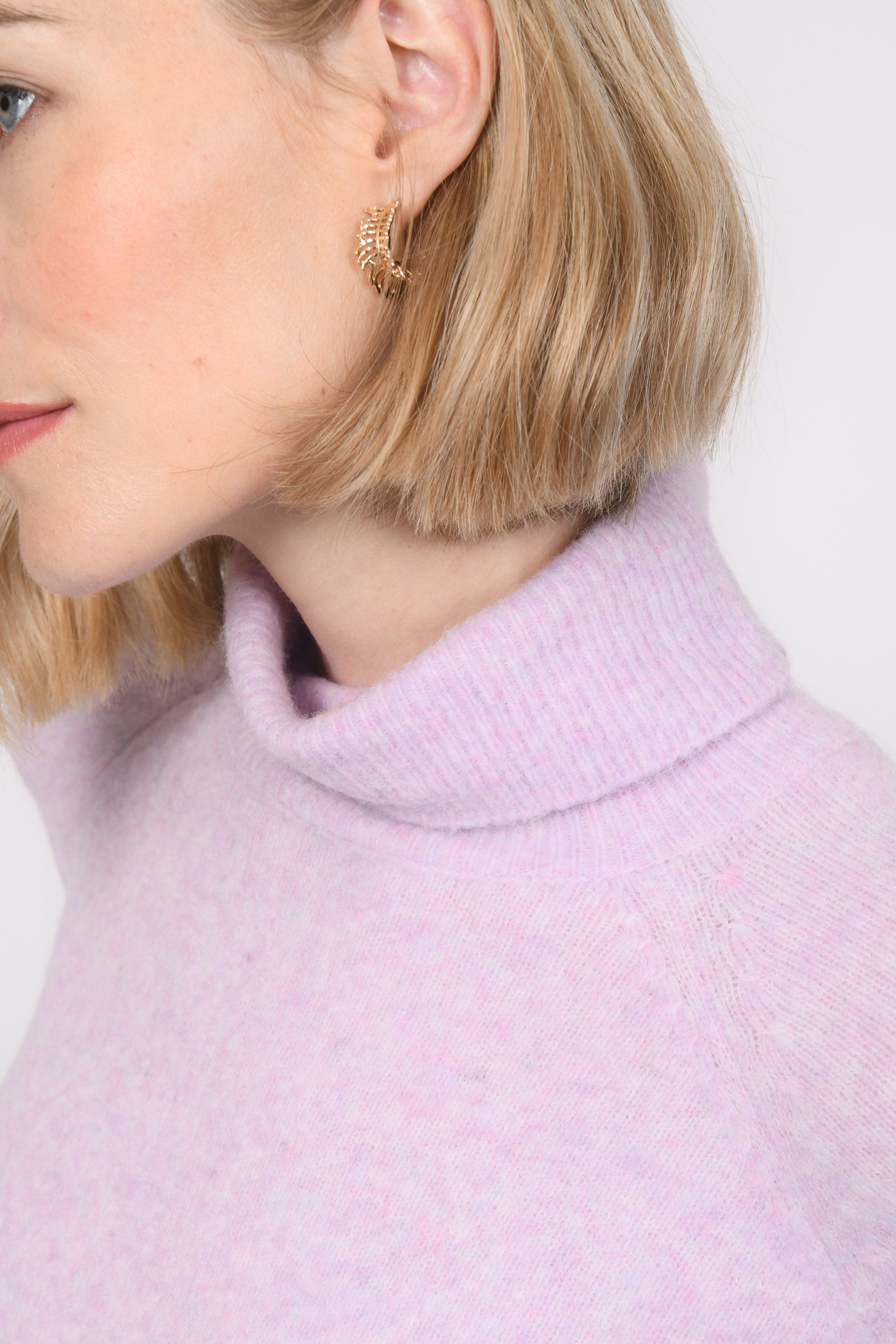 PULL COL ROULE - BRUNO - LILAS