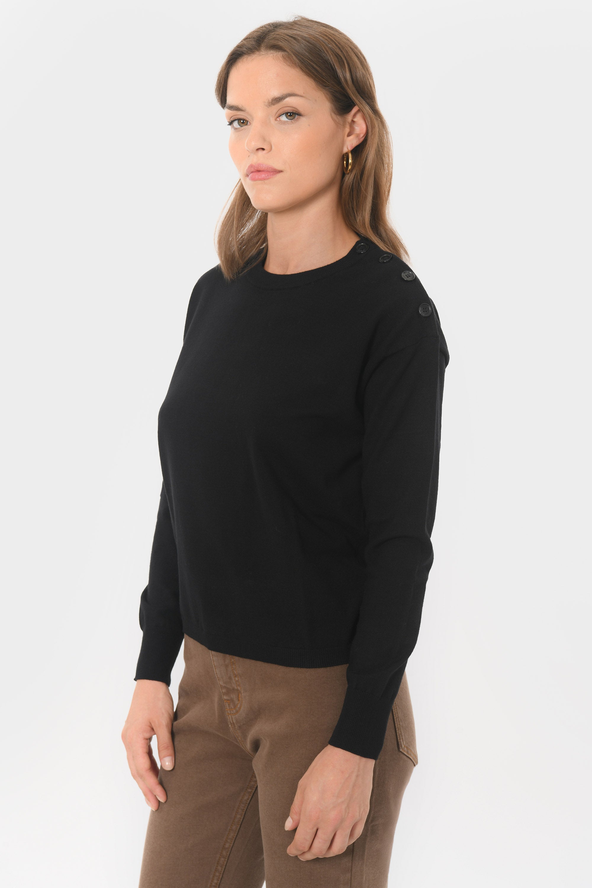 PULL BOUTONS - BELINDA - NOIR