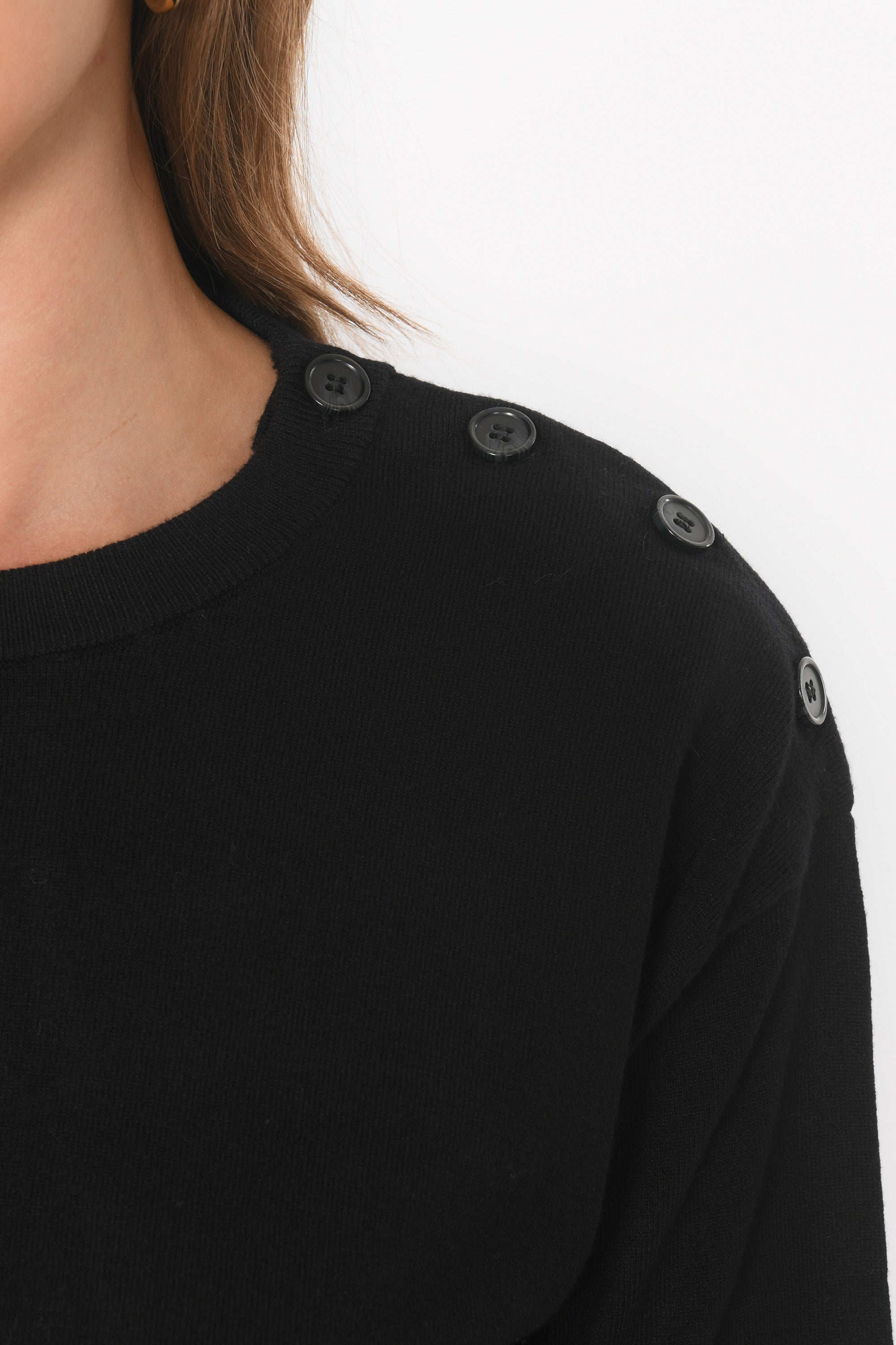 PULL BOUTONS - BELINDA - NOIR