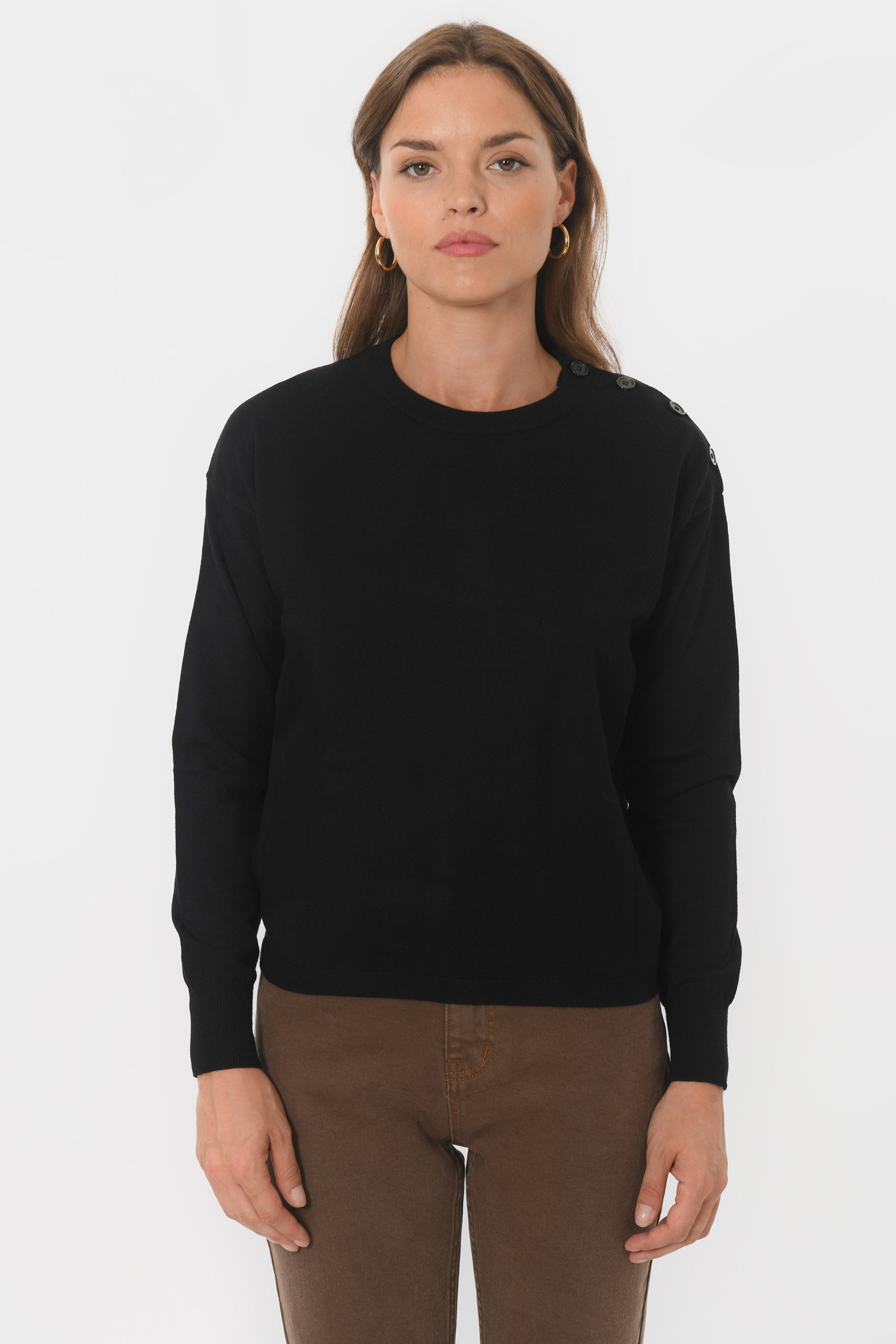 PULL BOUTONS - BELINDA - NOIR